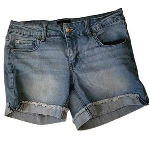 Celebrity Pink Womens Blue Stretch Medium‎ Wash Denim Cut Off Shorts Size 5/27